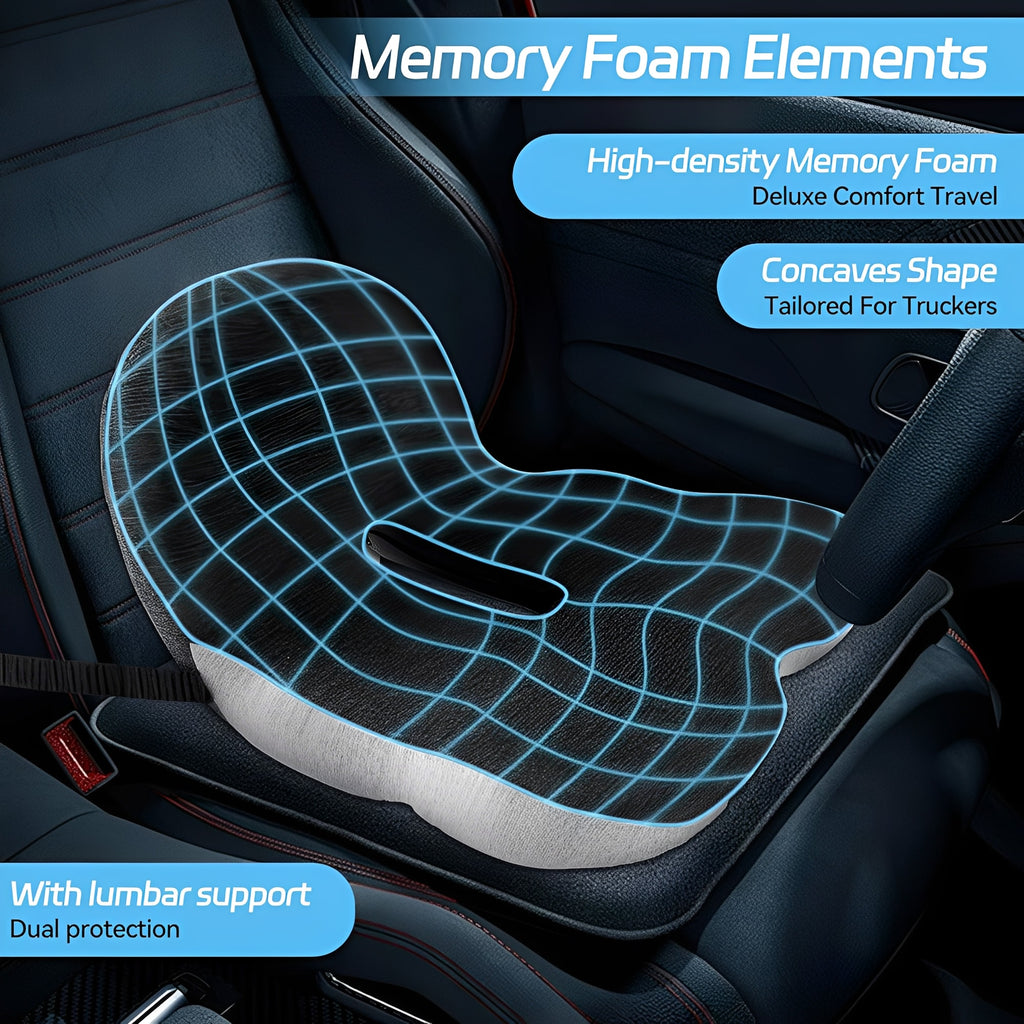 Memory Foam Seat Cushion Lumbar Support Ergonomic Back Support for Office Car