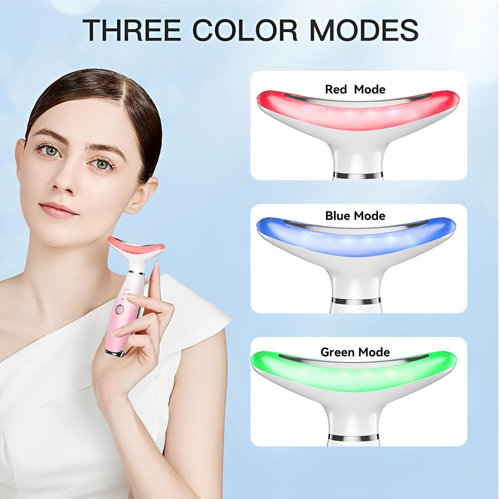 Revitalize Your Skin with the 3-in-1 Neck Face Massager - The Ultimate Facial Sculpting Tool with Heating and Vibration