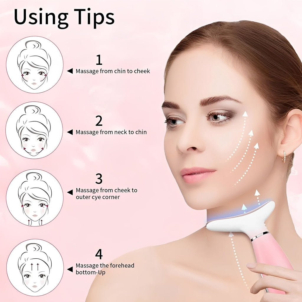 Revitalize Your Skin with the 3-in-1 Neck Face Massager - The Ultimate Facial Sculpting Tool with Heating and Vibration