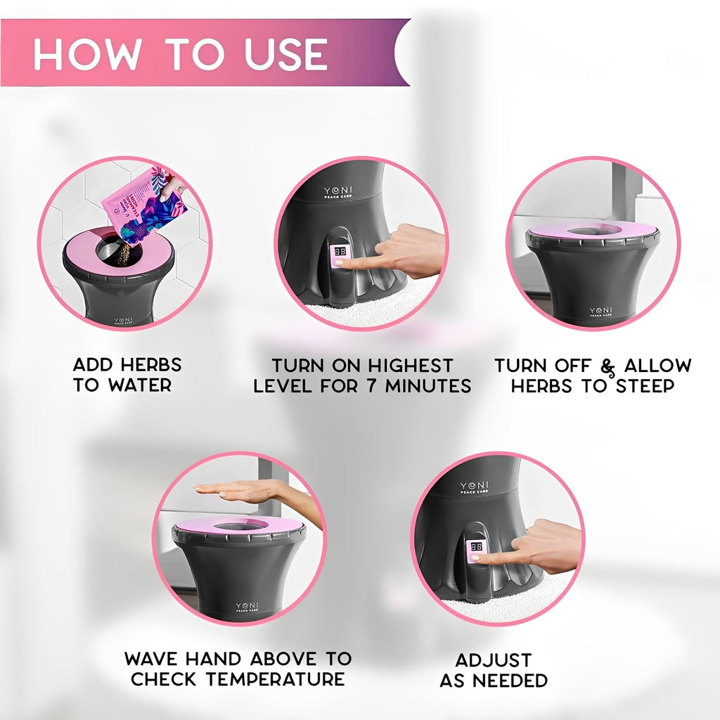 Revitalize Your Feminine Wellness with the Electric Steaming Seat - Complete Kit with Organic Herbs for pH Balance, Menstrual Relief, and Postpartum Care