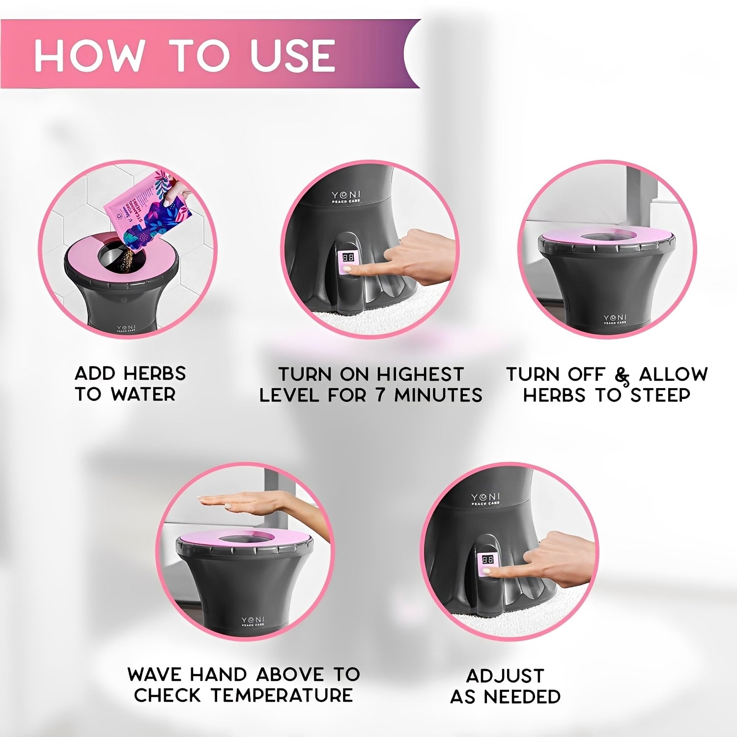 Revitalize Your Feminine Wellness with the Electric Steaming Seat - Complete Kit with Organic Herbs for pH Balance, Menstrual Relief, and Postpartum Care