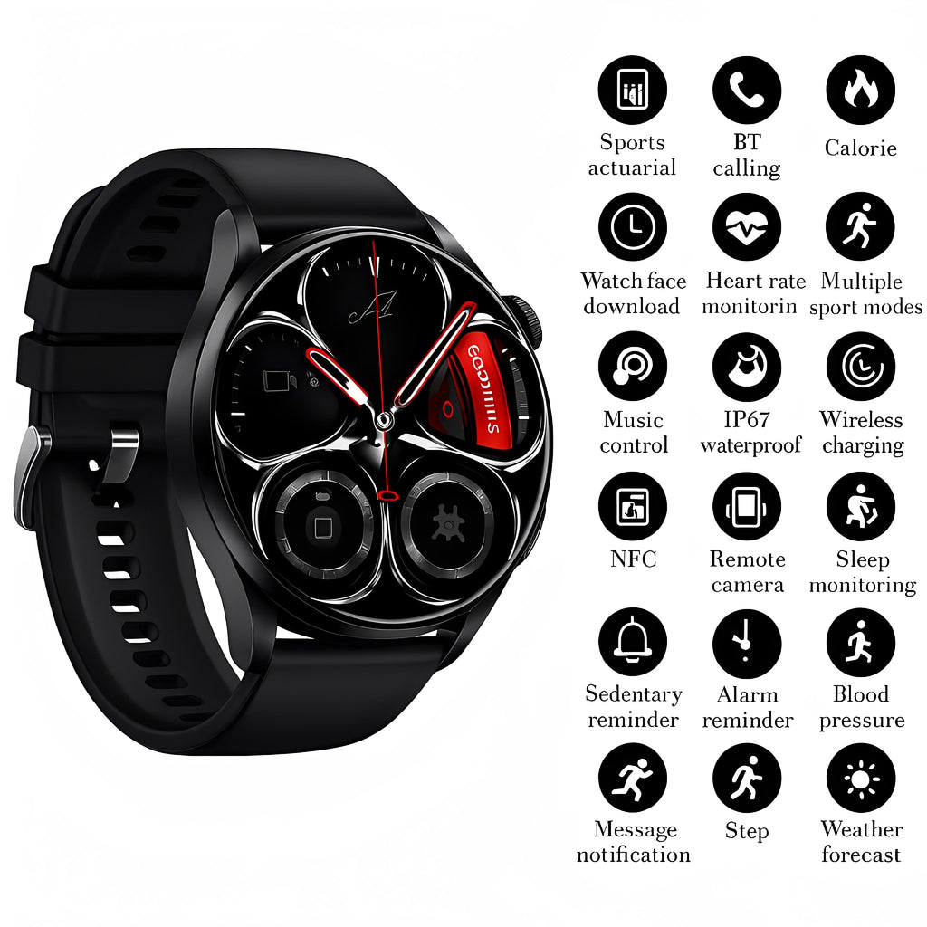 Smart Waterproof Fitness Tracker Watch with Heart Rate Monitor and Alexa Compatibility for iPhone and Android