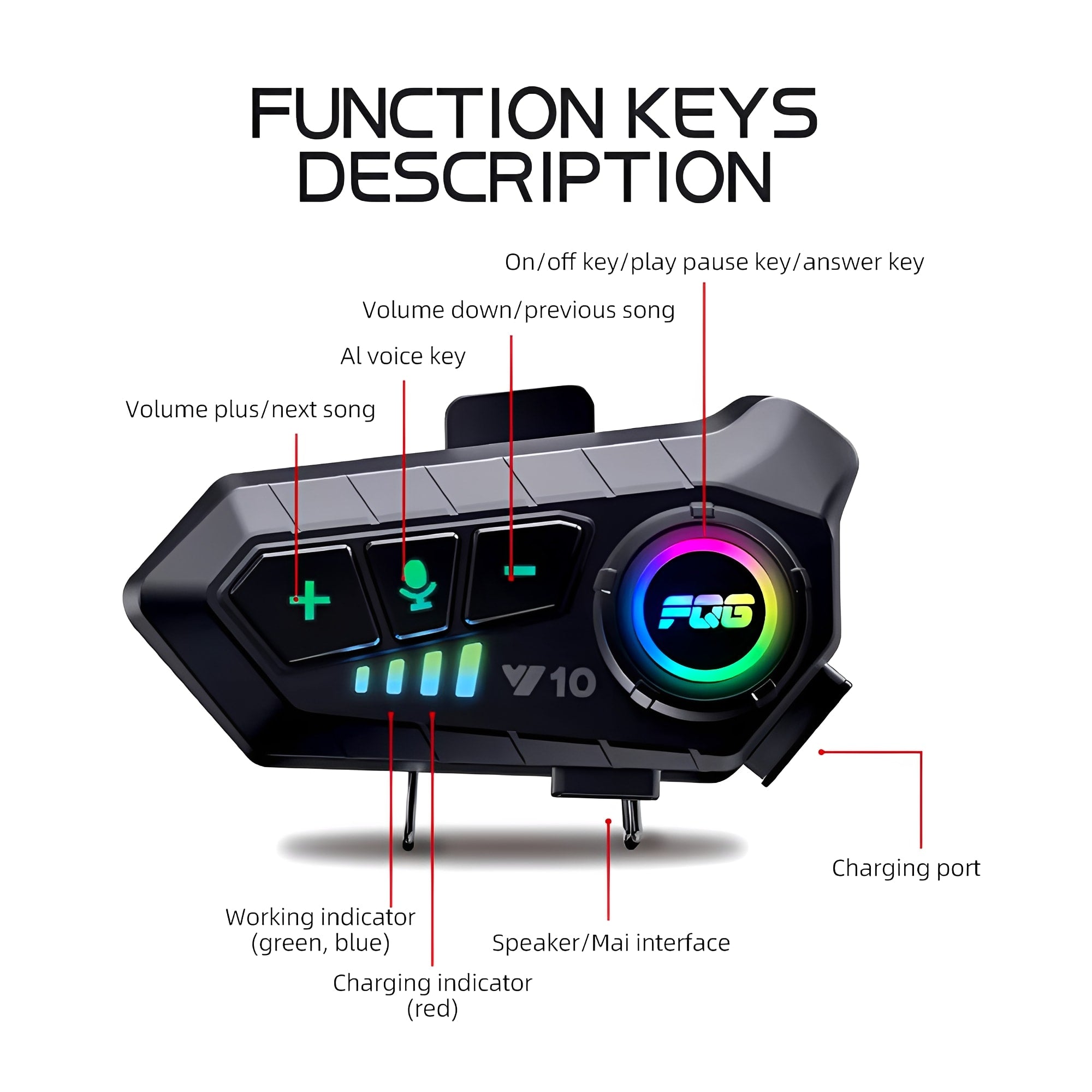 Experience the Ultimate Freedom with Our Bluetooth 5.3 Waterproof Motorcycle Helmet Headset - Hands-Free Calling and Music on the Go!