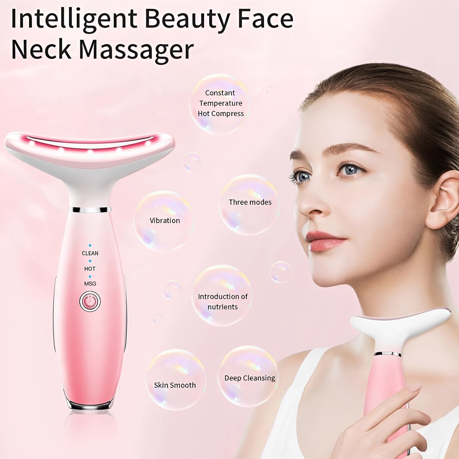 Revitalize Your Skin with the 3-in-1 Neck Face Massager - The Ultimate Facial Sculpting Tool with Heating and Vibration