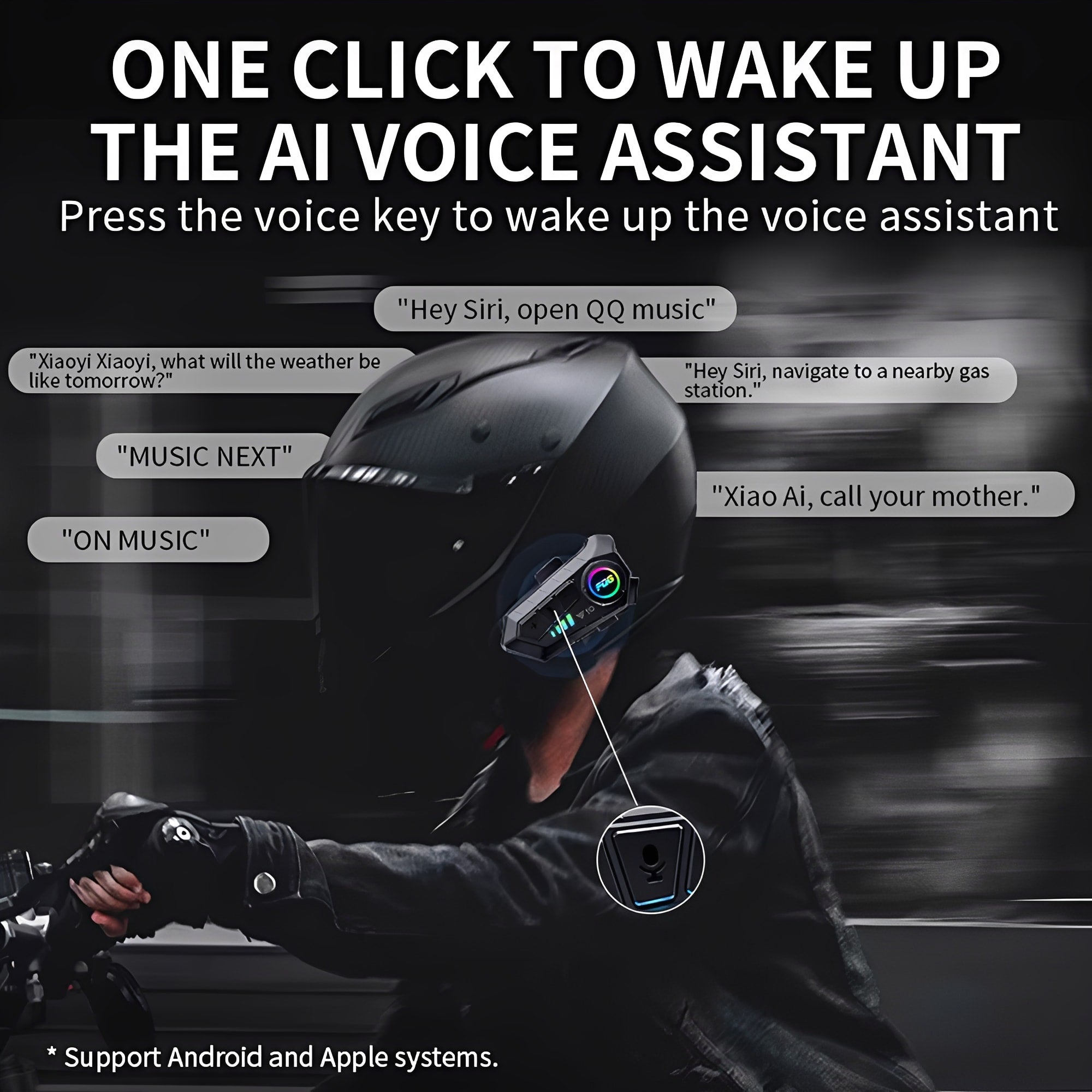 Experience the Ultimate Freedom with Our Bluetooth 5.3 Waterproof Motorcycle Helmet Headset - Hands-Free Calling and Music on the Go!