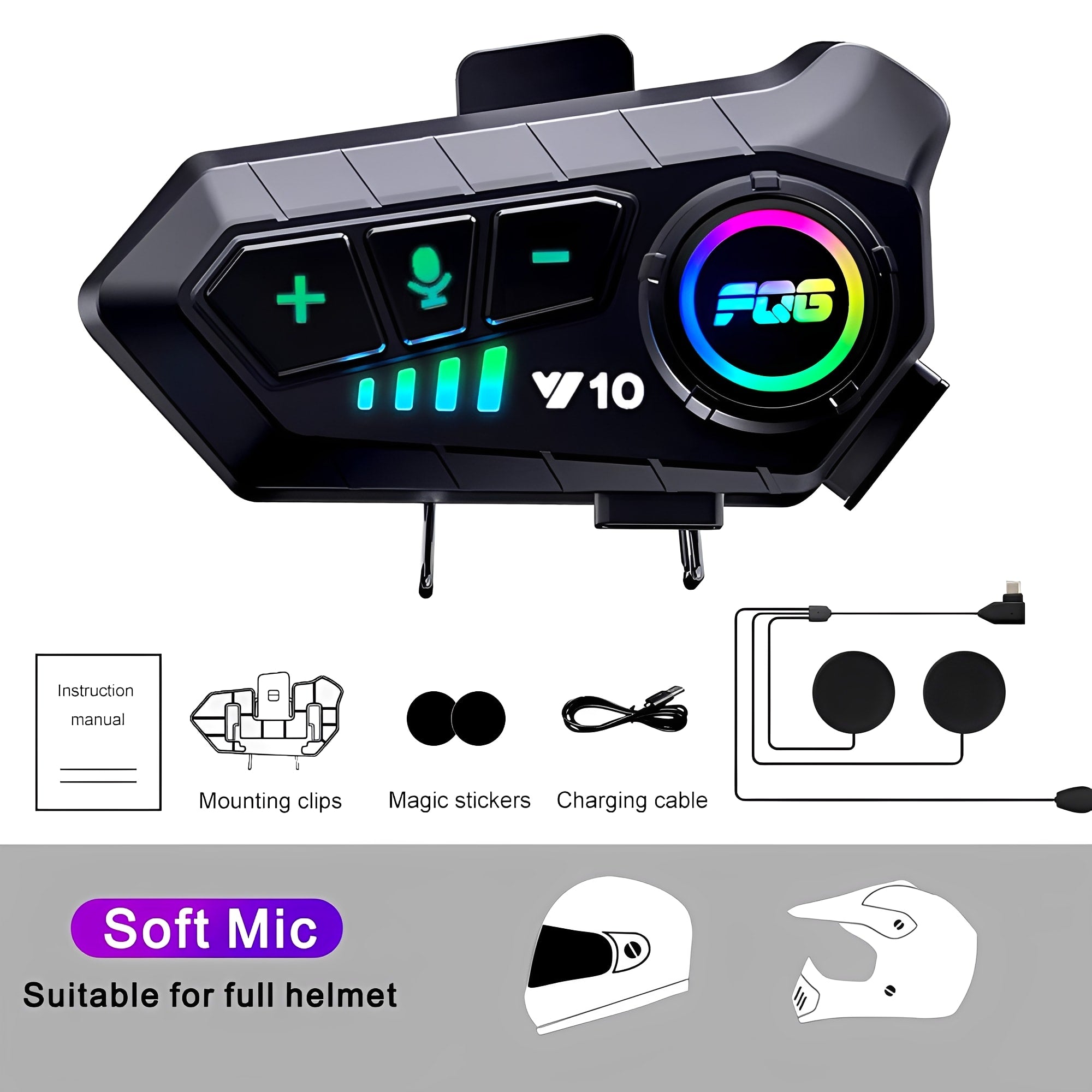 Experience the Ultimate Freedom with Our Bluetooth 5.3 Waterproof Motorcycle Helmet Headset - Hands-Free Calling and Music on the Go!