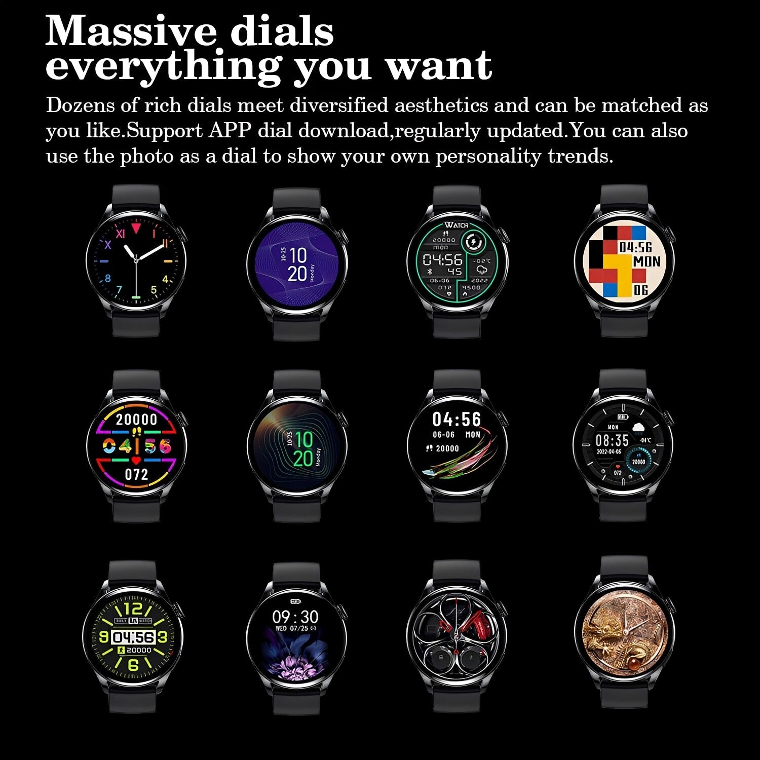 Smart Waterproof Fitness Tracker Watch with Heart Rate Monitor and Alexa Compatibility for iPhone and Android