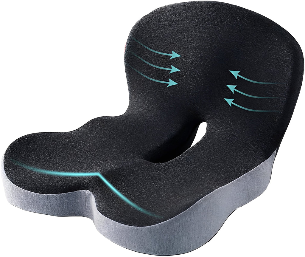 Memory Foam Seat Cushion Lumbar Support Ergonomic Back Support for Office Car