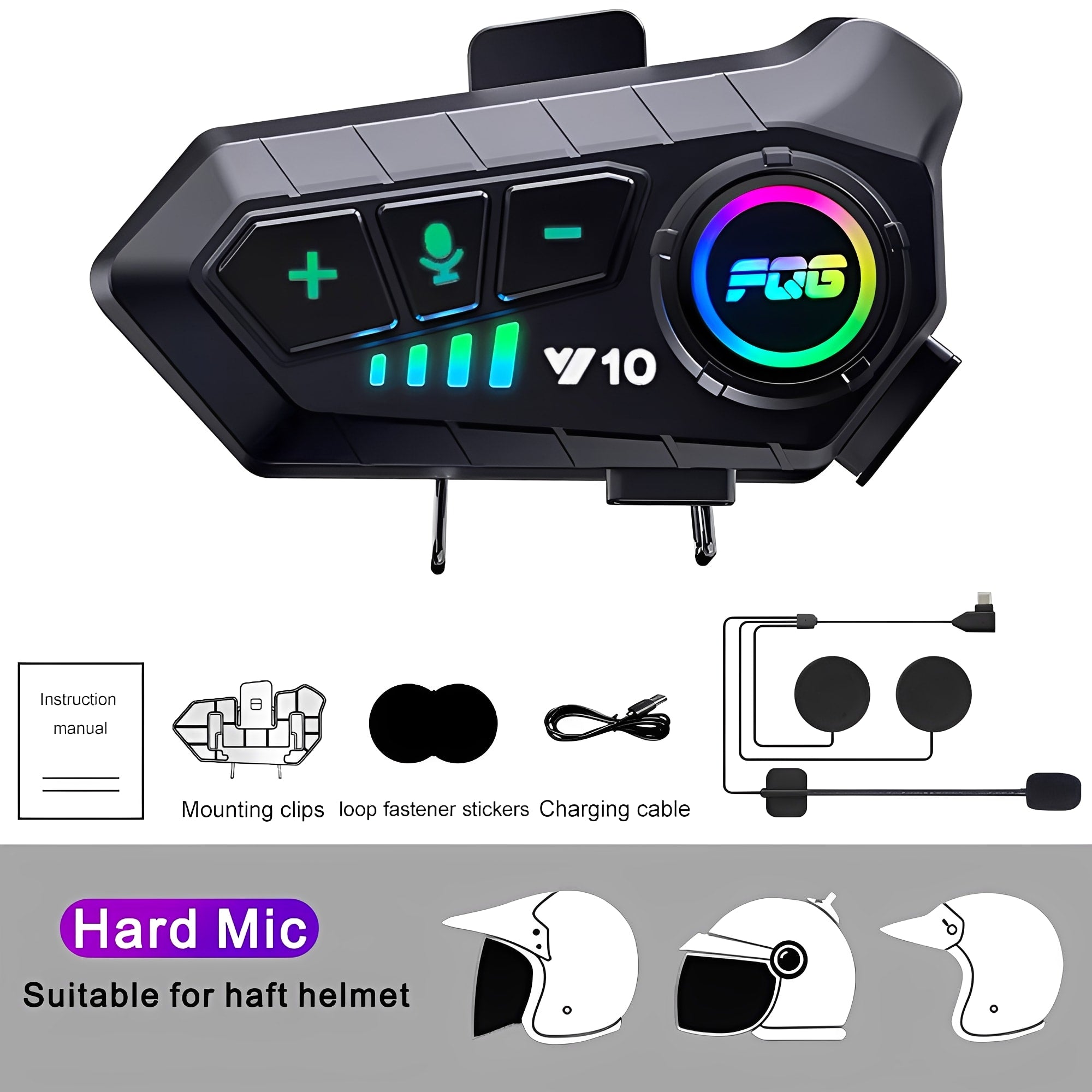 Experience the Ultimate Freedom with Our Bluetooth 5.3 Waterproof Motorcycle Helmet Headset - Hands-Free Calling and Music on the Go!